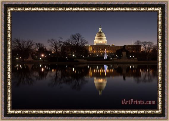 Collection 3 Washington DC US Capitol Christmas Framed Painting