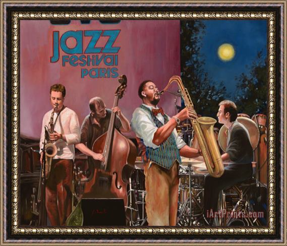 Collection 7 jazz festival in Paris Framed Painting