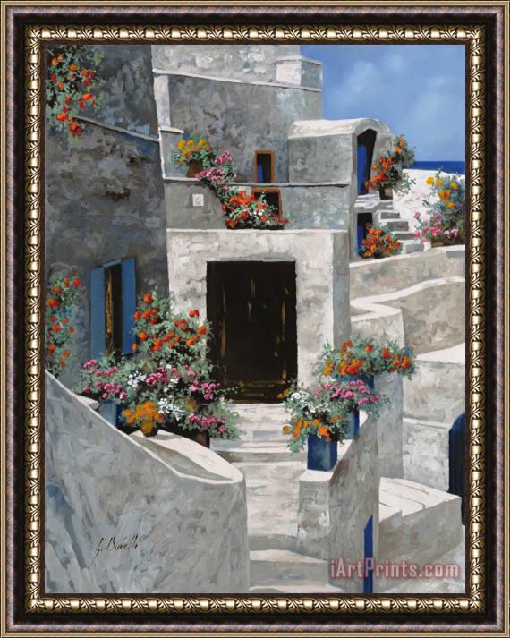 Collection 7 piccole case bianche di Grecia Framed Print