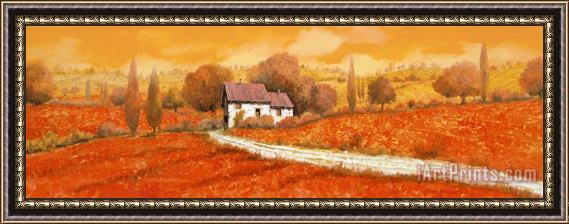 Collection 7 Rosso Papavero Framed Painting