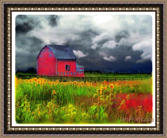 Collection 8 The red barn Framed Painting