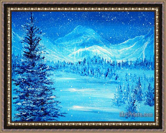 Collection 9 Blue Winter Framed Painting