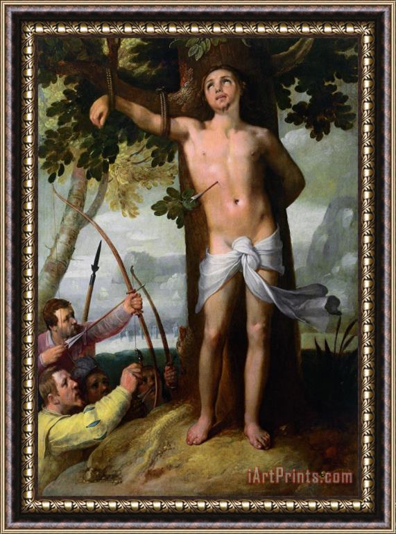 Cornelis Cornelisz The Miracle of Saint Sebastian Framed Painting