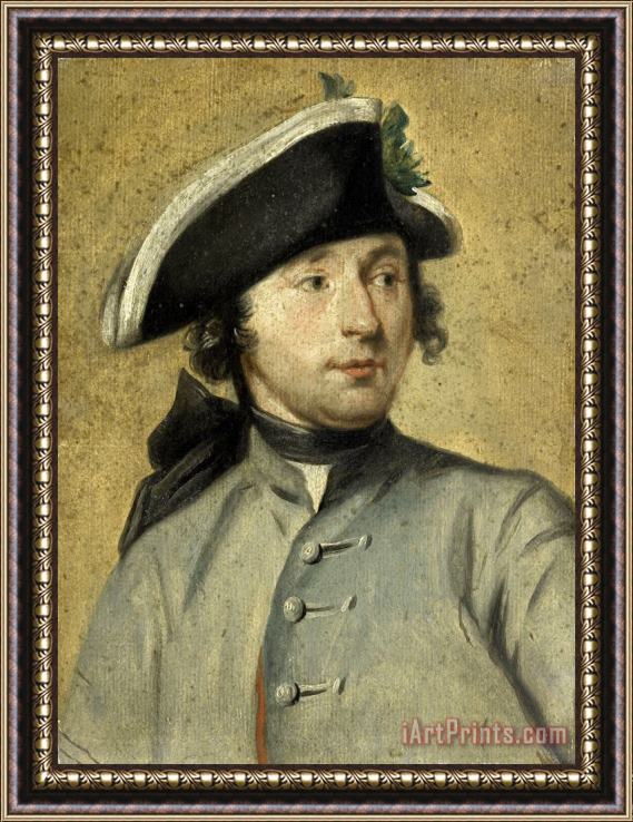 Cornelis Troost Portrait of Ludolf Backhuysen Ii, Painter And Dragoon, Grandson of The Marine Painter Ludolf Backhuysen I Framed Print
