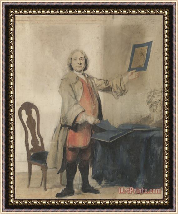 Cornelis Troost Portret Van Cornelis Bouman Framed Painting