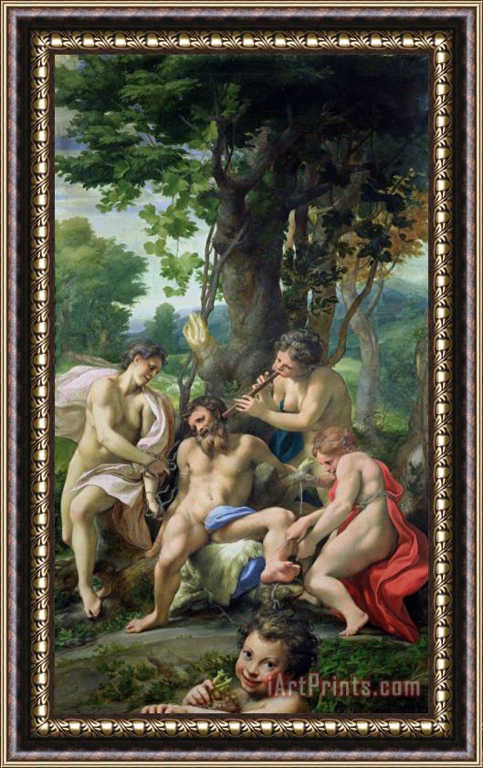 Correggio Allegory of The Vices Framed Painting