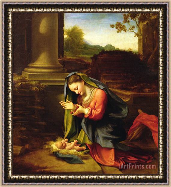 Correggio Our Lady Worshipping The Child Framed Print