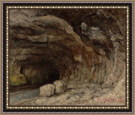 Courbet, Gustave Grotto of Sarrazine Near Nans Sous Sainte Anne Framed Print