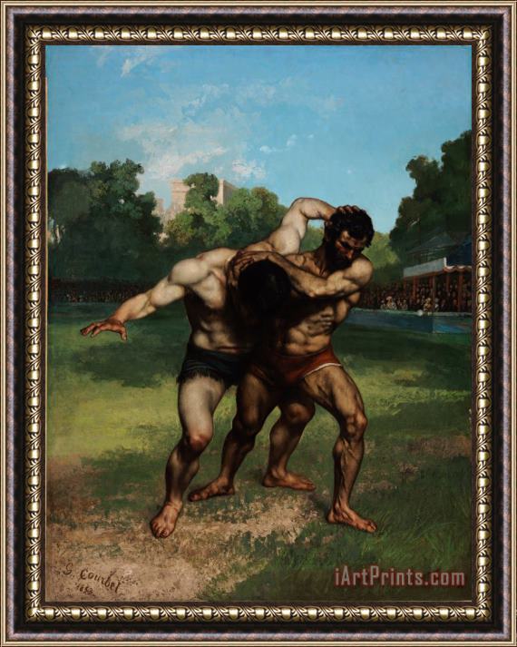 Courbet, Gustave The Wrestlers Framed Print