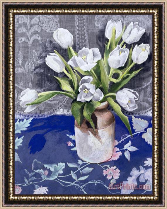 Cristiana Angelini White Tulips Framed Painting