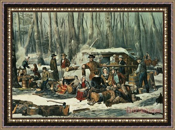 Currier and Ives American Forest Scene Framed Print