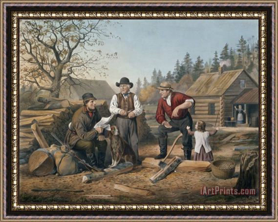 Currier and Ives Arguing the Point Framed Painting