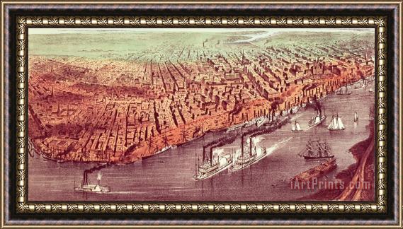 Currier and Ives City of New Orleans Framed Painting
