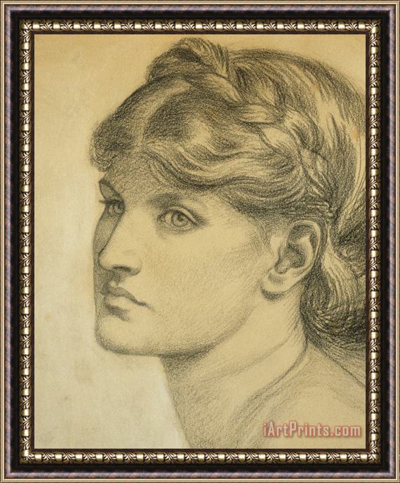 Dante Charles Gabriel Rossetti Study Of A Head For The Bower Meadow Framed Painting