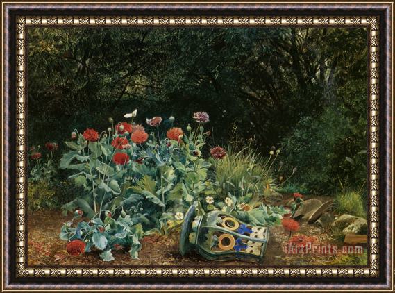 David Bates Summer Flowers in a Quiet Corner of The Garden Framed Print