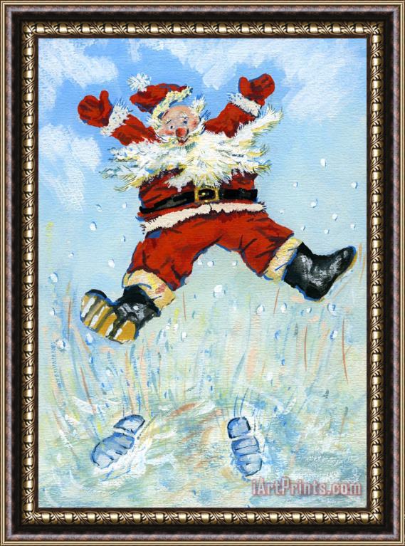 David Cooke Happy Santa Framed Painting