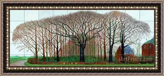David Hockney Bigger Trees Near Warter Or Ou Peinture Sur Le Motif Pour Le Nouvel Age Post Photographique, 2007 Framed Painting