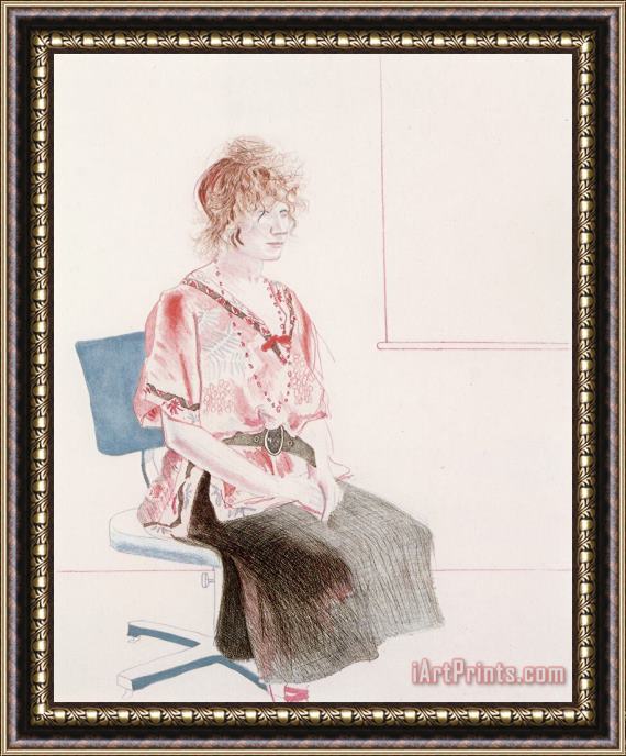 David Hockney Celia Seated on an Office Chair, 1974 Framed Print