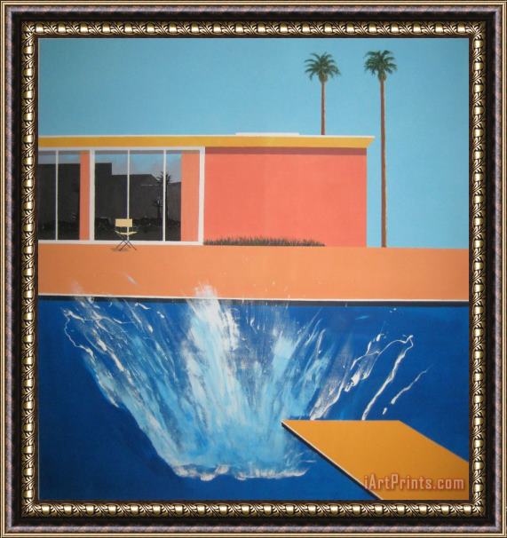 David Hockney Splash Framed Painting