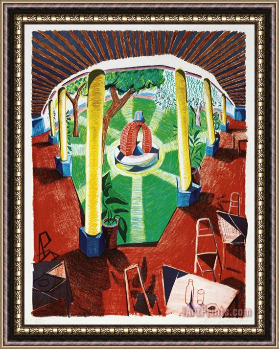 David Hockney View of Hotel Well Iii, From Moving Focus, 1984 85 Framed Painting