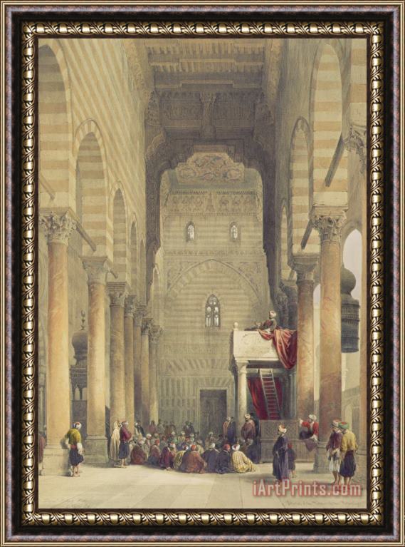 David Roberts Interior Of The Mosque Of The Metwalys Framed Print