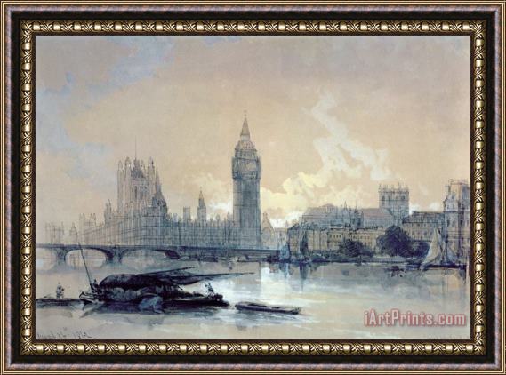 David Roberts The Houses of Parliament Framed Painting