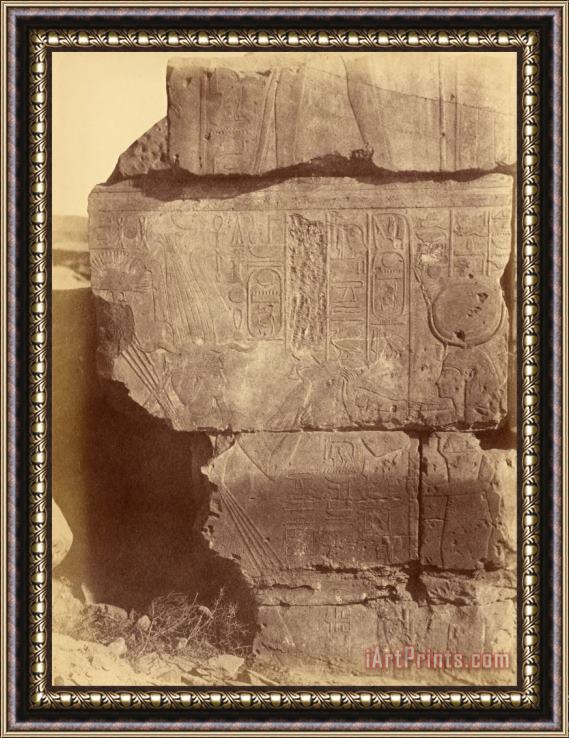 Despoineta (close Up View of Hieroglyphic Inscriptions And Sculptures, Karnak) Framed Print