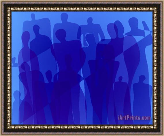 Diana Ong Blue Group Framed Painting