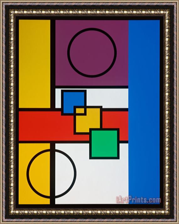 Diana Ong Composition with Circle And Square Framed Painting
