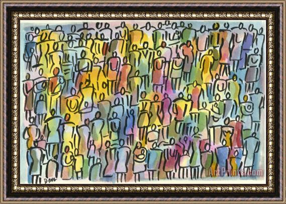 Diana Ong Crowd in Color Framed Painting