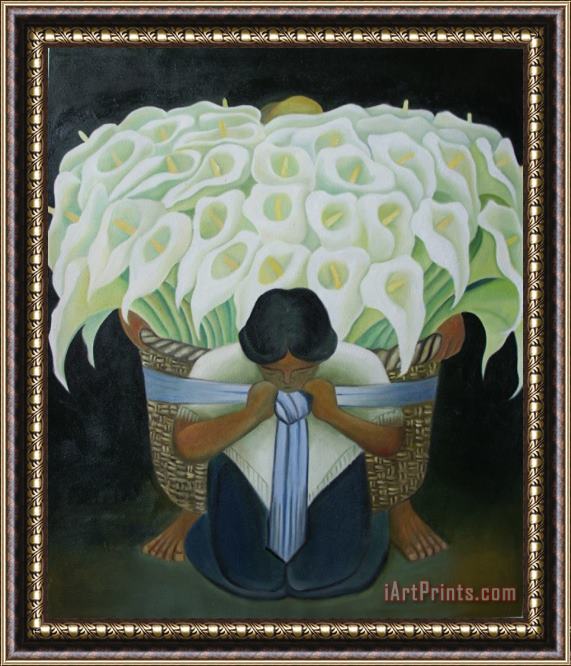 Diego Rivera Flower Seller 2 Framed Painting