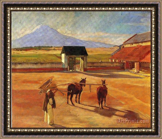 Diego Rivera La Era The Threshing Floor 1904 Oil on Canvas 1904 Framed Print
