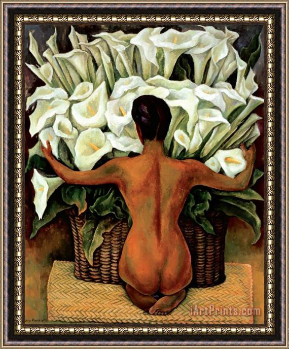 Diego Rivera Nude with Calla Lilies 1944 Framed Print