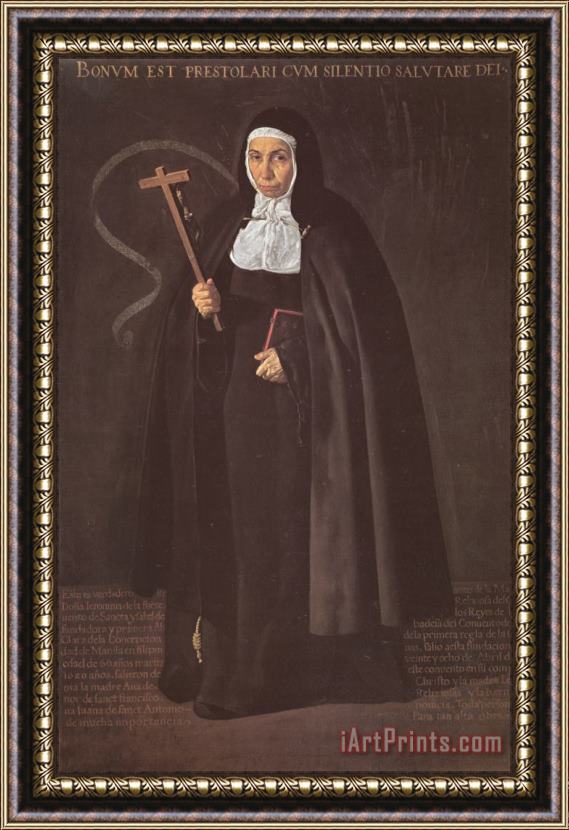 Diego Velazquez Madre Maria Jeronima De La Fuente 1620 Framed Print