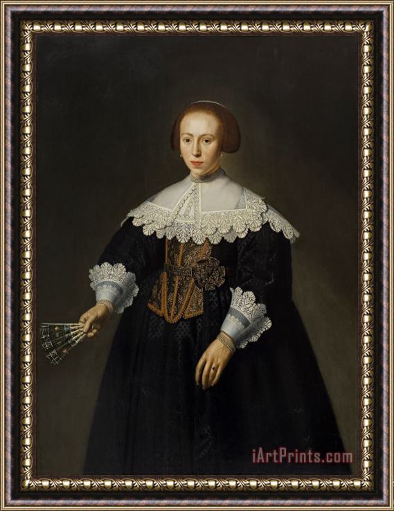Dirck Santvoort Portrait of a Lady Framed Print