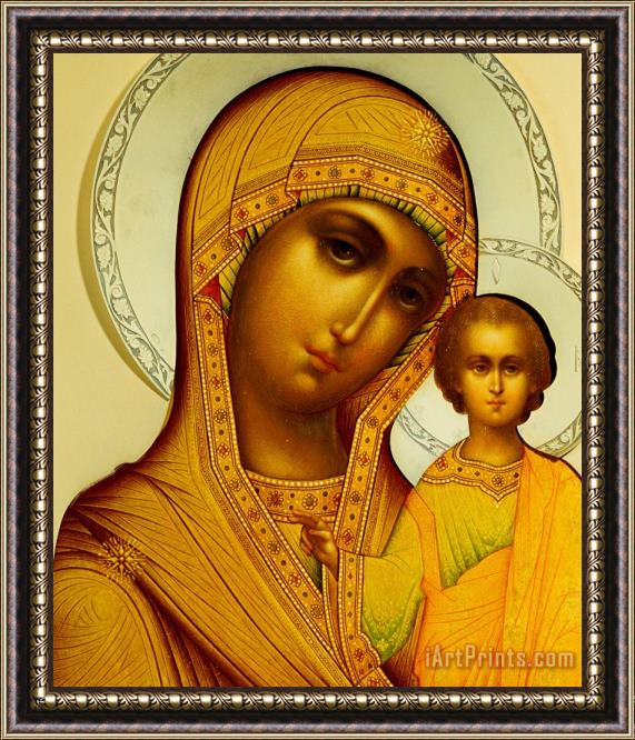 Dmitrii Smirnov Icon Of The Virgin Kazanskaya Framed Print