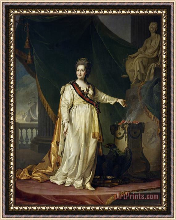 Dmitry Levitsky Portrait of Catherine II The Legislatress in The Temple of The Goddess of Justice Framed Print