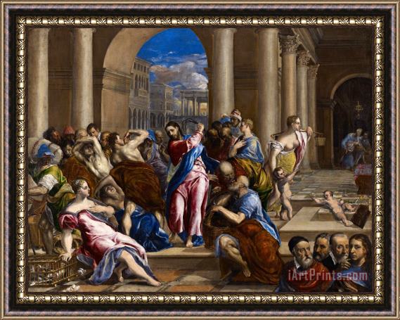 Domenikos Theotokopoulos, El Greco Christ Driving The Money Changers From The Temple Framed Print