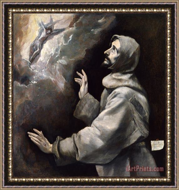 Domenikos Theotokopoulos, El Greco Saint Francis Receiving The Stigmata Framed Print