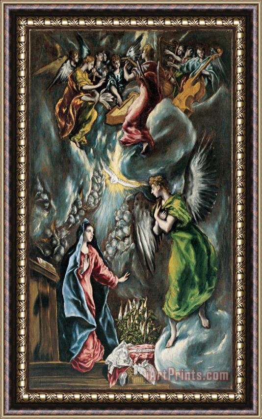 Domenikos Theotokopoulos, El Greco The Annunciation 2 Framed Painting