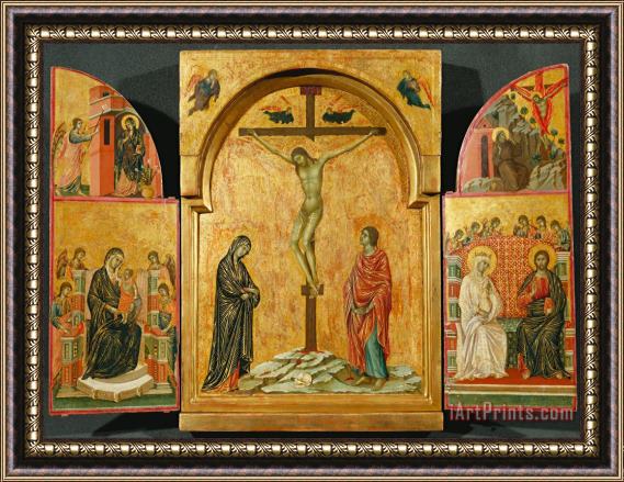 Duccio Triptych Crucifixion And Other Scenes Framed Print