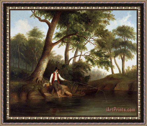 Duncanson, Robert Scott Man Fishing Framed Print