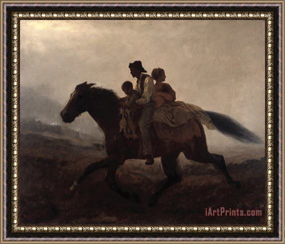 Eastman Johnson A Ride for Liberty The Fugitive Slaves Framed Painting