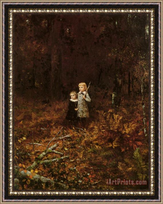 Eastman Johnson Babies in The Woods Framed Print