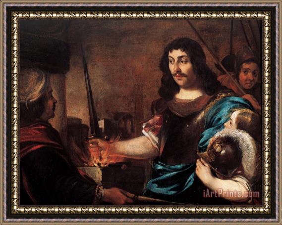 Eberhart Keilhau, Alias Monsu Bernardo The Heroism of Caius Mucius Scaevola Framed Painting