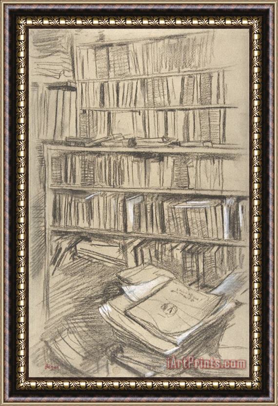 Edgar Degas Bookshelves Framed Painting