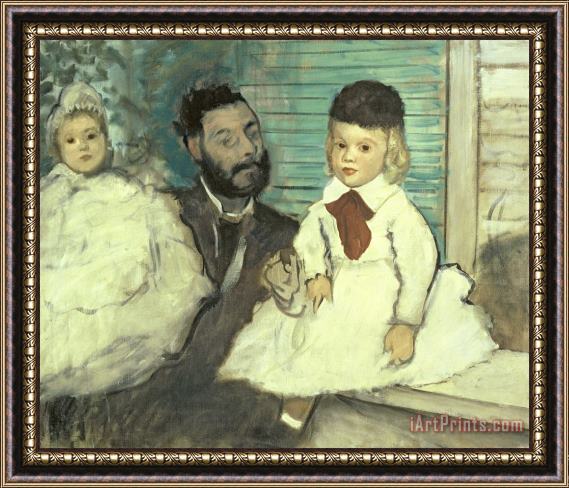 Edgar Degas Comte Le Pic and his Sons Framed Painting