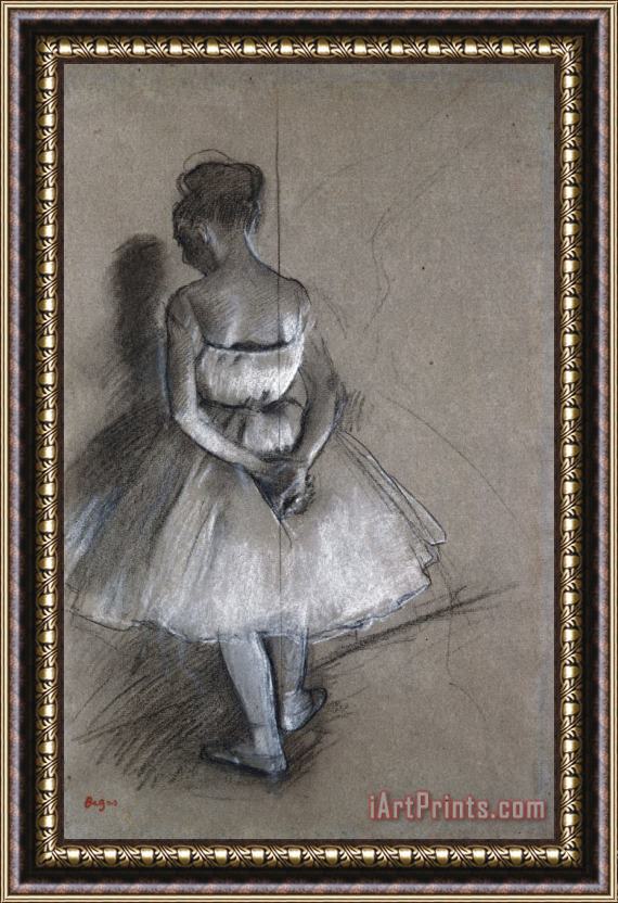 Edgar Degas Dancer Standing, Her Hands Crossed Behind Her Back Framed Print