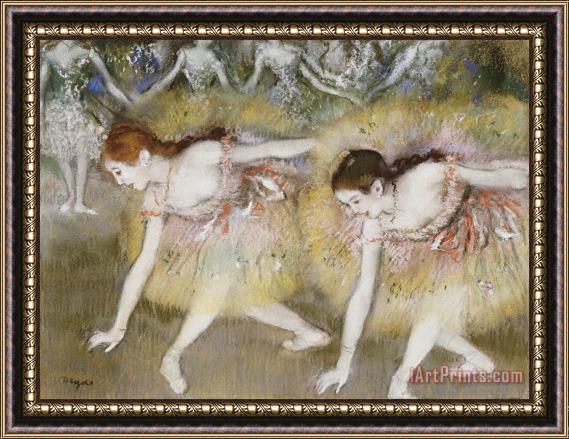 Edgar Degas Dancers Bending Down Framed Painting