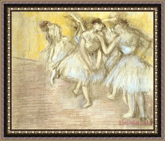 Edgar Degas Five Dancers on Stage Framed Print